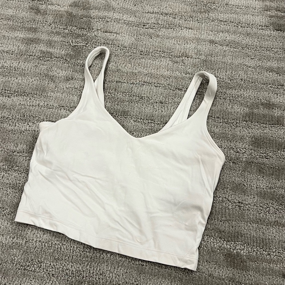 Lululemon align tank v-neck White Cropped Tank Top - Picture 2 of 6